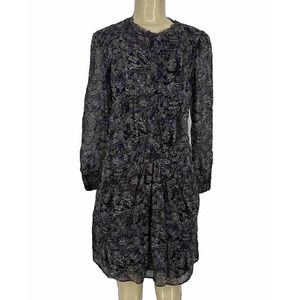 Comptoir Des Cotonniers Size 36 Small Women Silk Mini Dress Long Sleeve C7